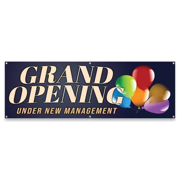 Signmission Grand Opening Under New Management Banner Concession Stand Food Truck Single Sided B-72-30074 - main